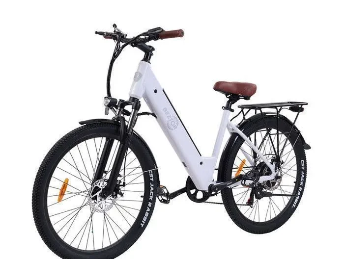BEZIOR M3 - Vélo électrique 26'' - Moteur 500W - Autonomie 60km - Batterie 48V10.4Ah - SHIMANO 7 Vitesses - VTC Ebike - Blanc