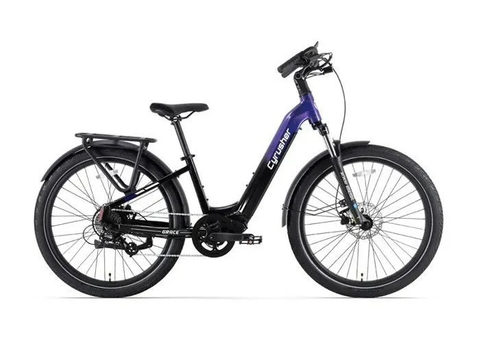 Cyrusher Grace Vélo électrique, Violet, 25KM/H, 48V 250W moteur moyeu arrière, Frein à disque hydraulique, Ergonomie