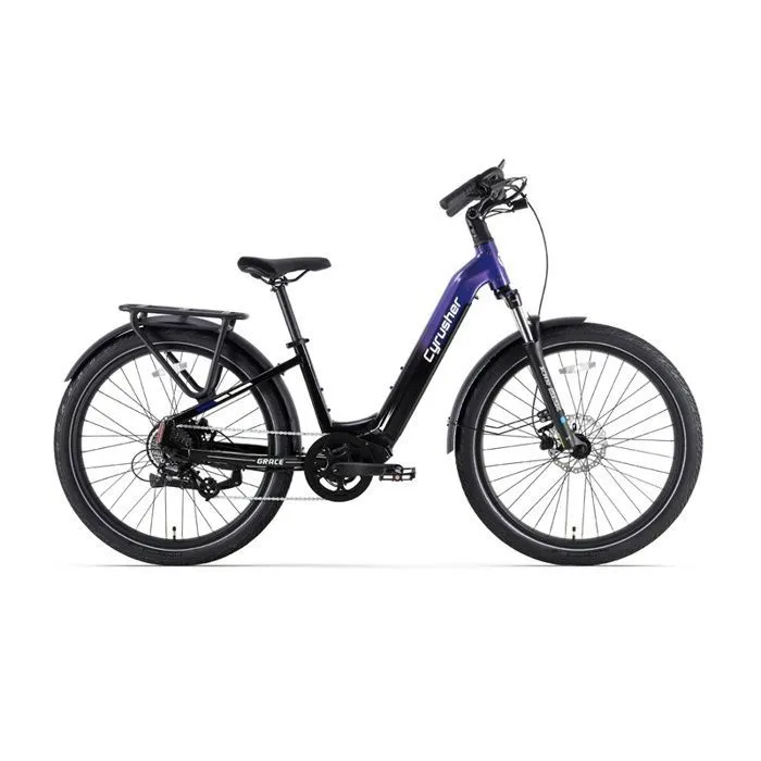 Cyrusher Grace Vélo électrique, Violet, 25KM/H, 48V 250W moteur moyeu arrière, Frein à disque hydraulique, Ergonomie