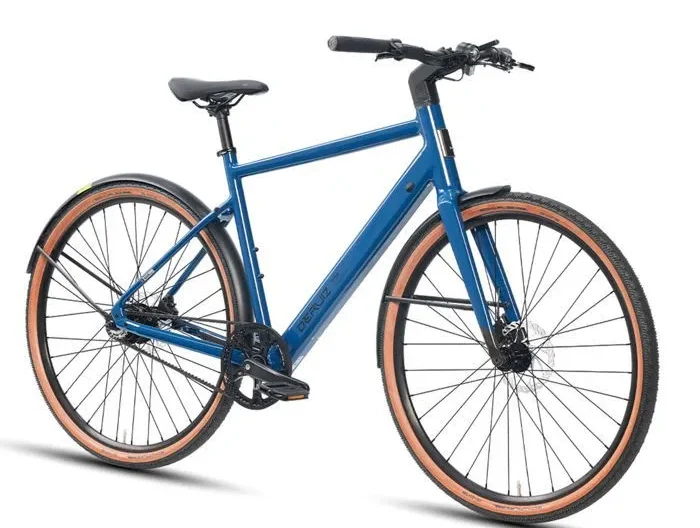 Vélo Électrique DERUIZ Turmali M 28" Urbain, 36V10Ah, GATES CARBON DRIVE CDN, Ville E-Bike 17.8kg, Bleu