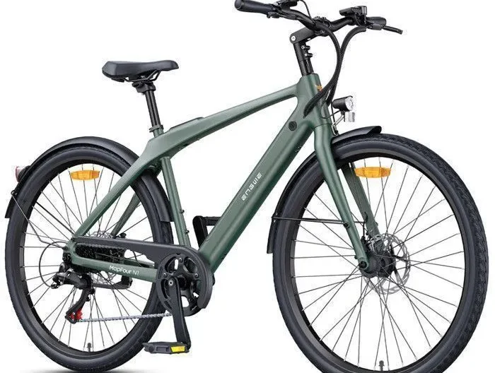 ENGWE MAPFOUR N1 Air Vélo électrique - Autonomie MAX 100km - Batterie 36V13Ah - Moteur 250W - Cadre en fibre de carbone, Vert