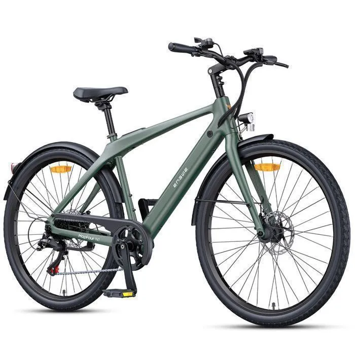 ENGWE MAPFOUR N1 Air Vélo électrique - Autonomie MAX 100km - Batterie 36V13Ah - Moteur 250W - Cadre en fibre de carbone, Vert