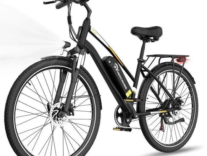 Vélo électrique adulte EVERCROSS TECH EK28 - Pneu 28" Batterie amovible 36V 13Ah Moteur 350W 7 Vitesse Freins à Double Disque