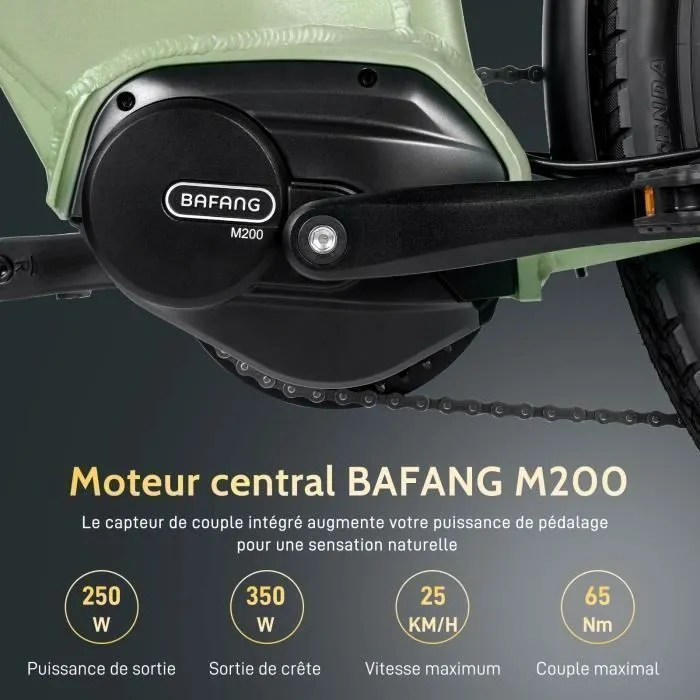 Fafrees FM9 250W Vélo électrique urbain - Moteur Bafang 250W monté au milieu - Batterie 15Ah - Pneus 700C*45C - Vert – Image 2