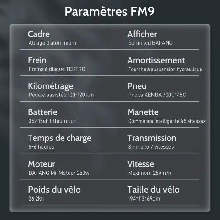 Fafrees FM9 250W Vélo électrique urbain - Moteur Bafang 250W monté au milieu - Batterie 15Ah - Pneus 700C*45C - Vert – Image 4
