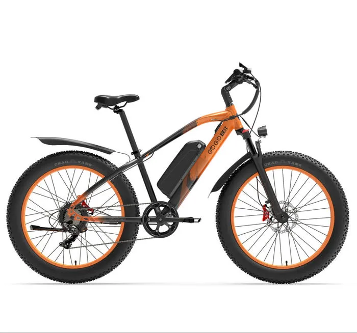 GOGOBEST GF600 - Vélo électrique 26'' - Moteur 1000W - Batterie 48V13Ah - SHIMANO 7 Vitesses - VTT fat bike,Orange – Image 2
