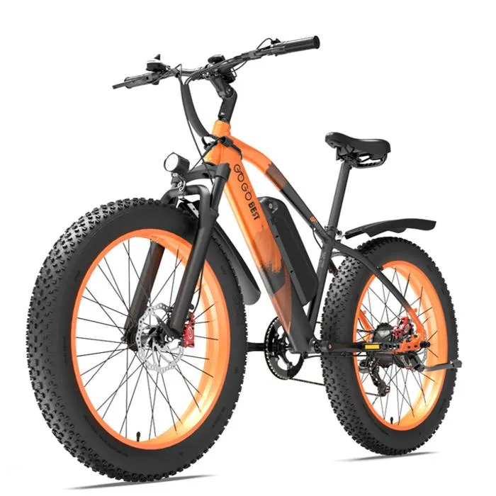 GOGOBEST GF600 - Vélo électrique 26'' - Moteur 1000W - Batterie 48V13Ah - SHIMANO 7 Vitesses - VTT fat bike,Orange