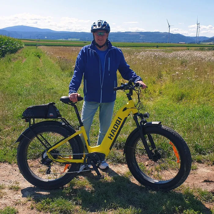 HAOQl Eagle step Thru 2.0 - Vélo électrique 26'' - Moteur 250W - Batterie 48V20Ah - SHIMANO 7 Vitesses - VTT fat bike,Jaune – Image 5
