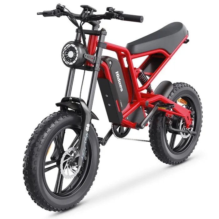 Hidoes HD-B6 Vélo Électrique - Moteur 1200W Batterie 48V15.6AH Freins à Disque Hydrauliques - Rouge – Image 5