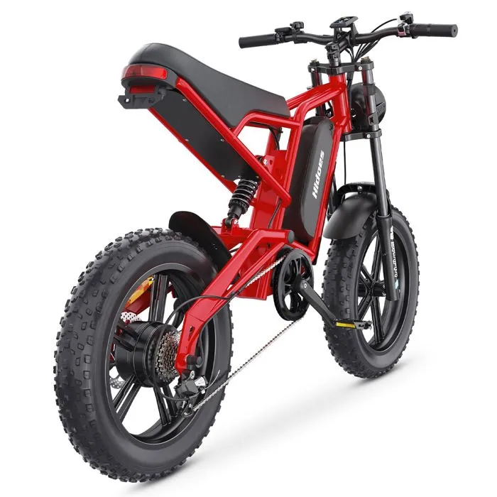 Hidoes HD-B6 Vélo Électrique - Moteur 1200W Batterie 48V15.6AH Freins à Disque Hydrauliques - Rouge – Image 2