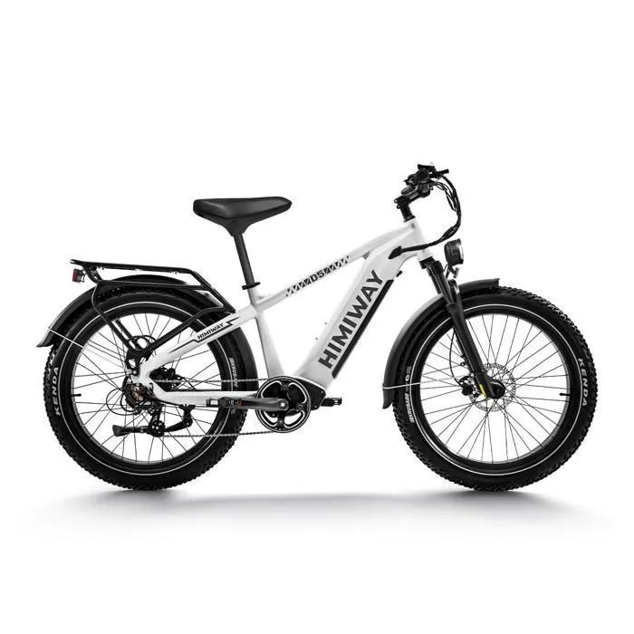 HIMIWAY D5 (ZEBRA) - Vélo Fatbike Électrique Haut de Gamme Tout-Terrain, Blanc