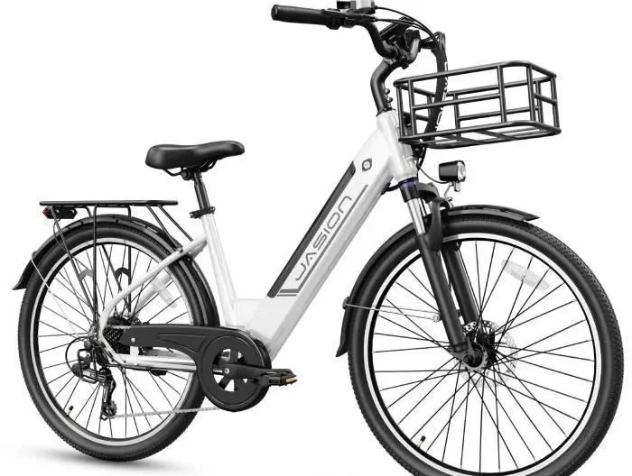 Vélo Électrique - JASION 26" - Roamer - 750W - Batterie Amovible 48V 11Ah - Shimano 7 Vitesses - Pédalage Assisté- Panier avant
