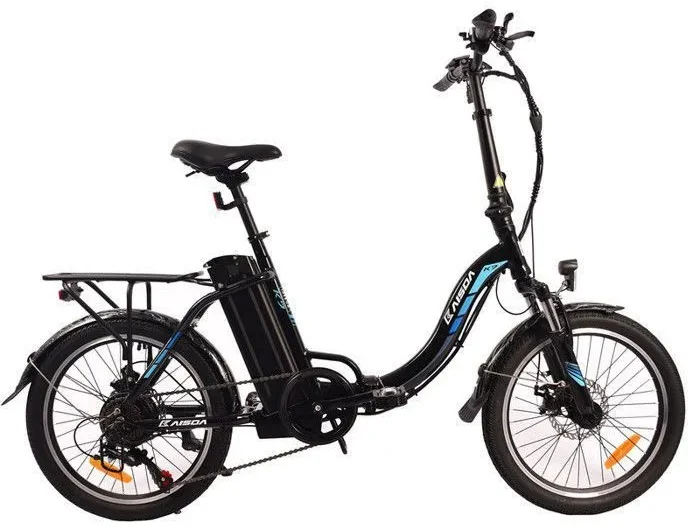 KAISDA K7 Vélo Électrique Pliable 20”- Moteur 350W Batterie 36V13AH - Autonomie 70km - Shimano 7 Vitesses - Freins à disque,Noir