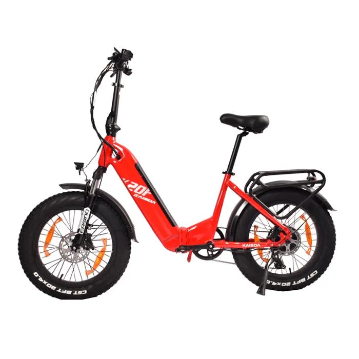 KAISDA Vélo Électrique Pliable VAE - Moteur 350W - Batterie 36V 25Ah - 20” Fat Bike - Autonomie 160km - Shimano 7 Vitesses - Rouge – Image 2