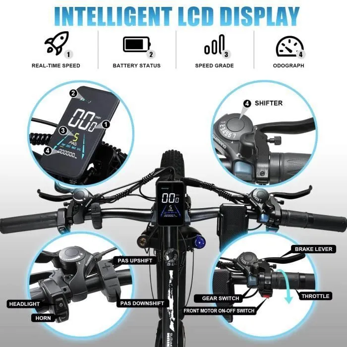 KETELES K800-2000W vélo électrique à double moteur avant et arrière-21 vitesses-batterie Samsung 23AH-pneus tout-terrain 26*4-bleu – Image 5