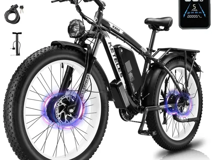 KETELES K800-2000W vélo électrique à double moteur avant et arrière- 21 vitesses-batterie Samsung 23AH-pneus tout-terrain