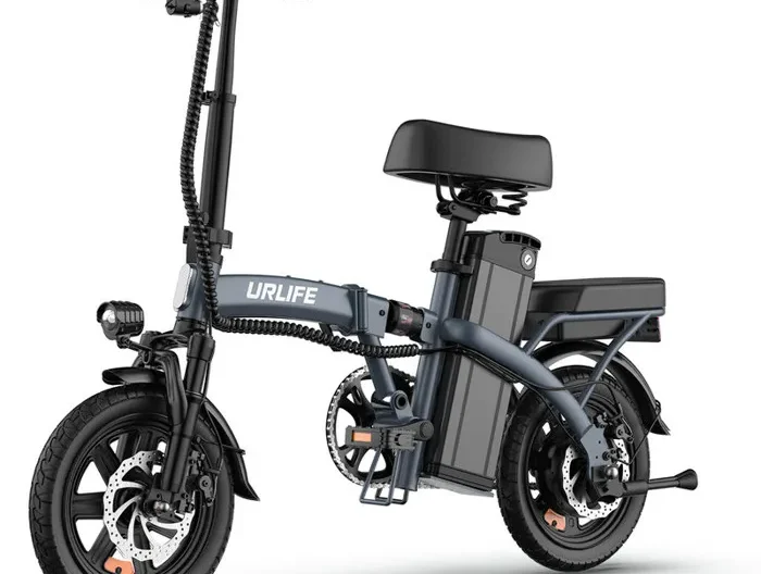 URLIFE F1L - Vélo électrique pliable 14“ - Moteur 350W Batterie Amovible 48V 7.5Ah - Autonomie 50km - Freins à disque, Bleu