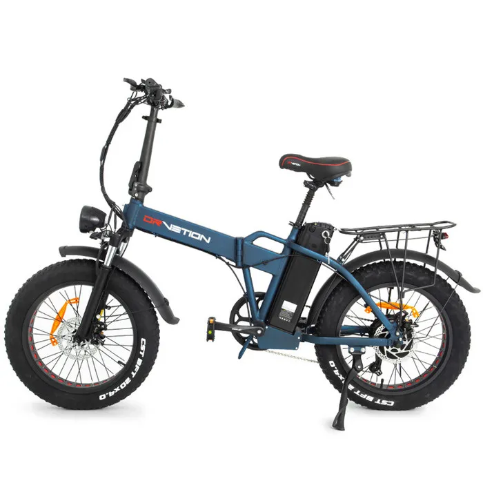 velo electrique Pliable DRVETION AT20 Autonomie 90km avec amortisseur avant Batterie 48V15Ah Shimano 7 vitesses Fat bike bleu – Image 3