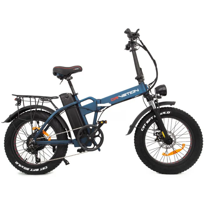 velo electrique Pliable DRVETION AT20 Autonomie 90km avec amortisseur avant Batterie 48V15Ah Shimano 7 vitesses Fat bike bleu – Image 4