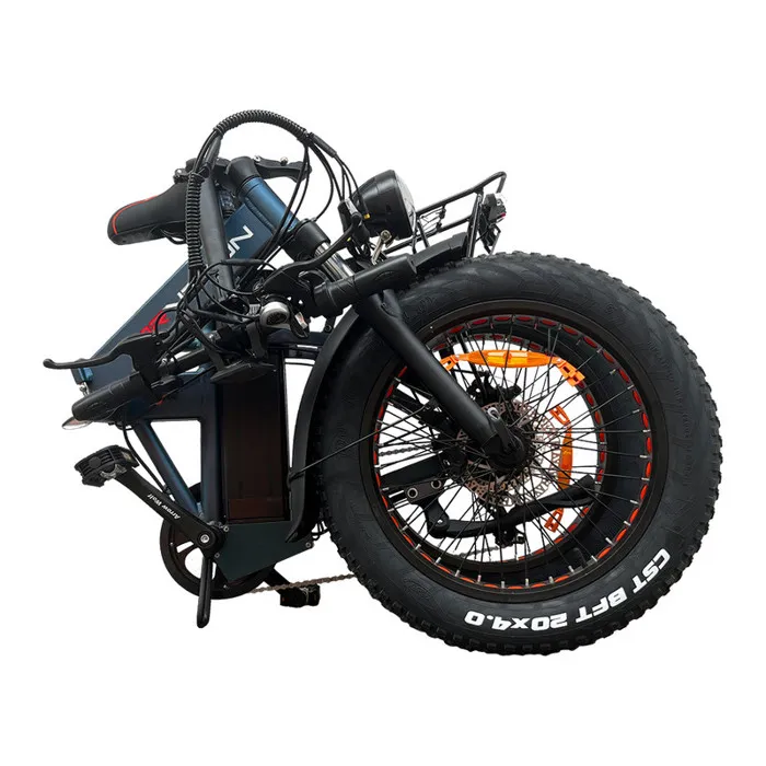 velo electrique Pliable DRVETION AT20 Autonomie 90km avec amortisseur avant Batterie 48V15Ah Shimano 7 vitesses Fat bike bleu – Image 6
