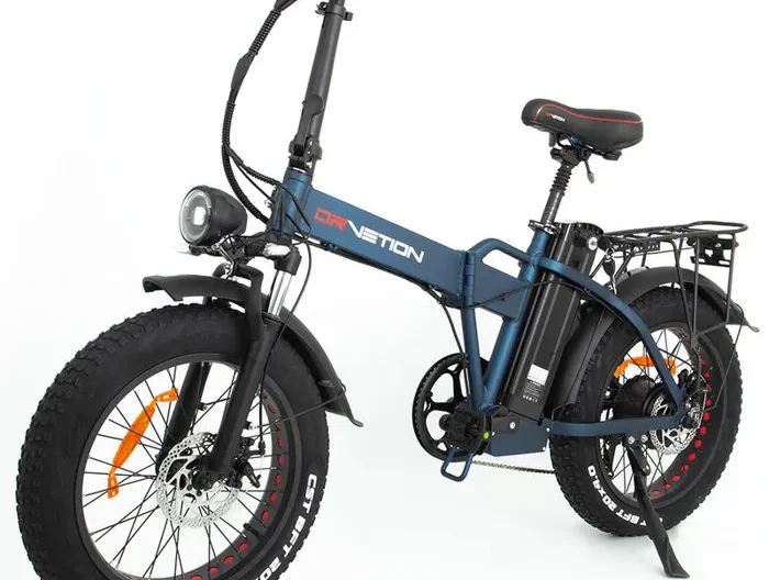 velo electrique Pliable DRVETION AT20 Autonomie 90km avec amortisseur avant Batterie 48V15Ah Shimano 7 vitesses Fat bike bleu