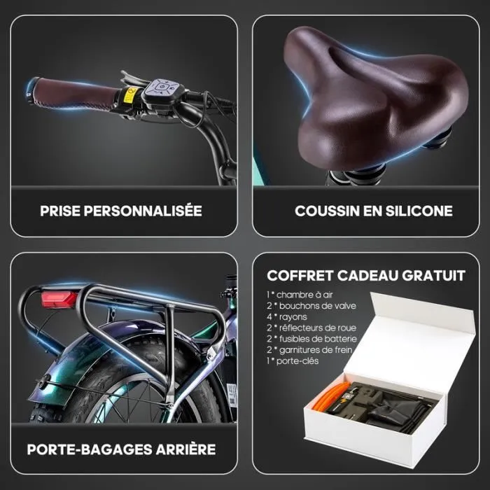 Vélo électrique Cadre en fibre de carbone FAFREES F20Master 500W 48V 22.5AH 45KM/H 20"*4.0 pneus tout terrain-vert – Image 3