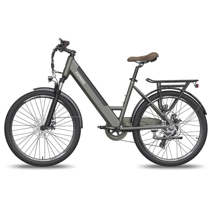 Vélo électrique pliable Fafrees F26 Pro 26 pouces Autonomie 65km Amortisseur avant Freins à disque Batterie 36V14,5Ah Gris – Image 2