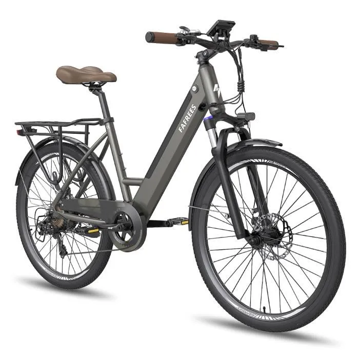 Vélo électrique pliable Fafrees F26 Pro 26 pouces Autonomie 65km Amortisseur avant Freins à disque Batterie 36V14,5Ah Gris – Image 3