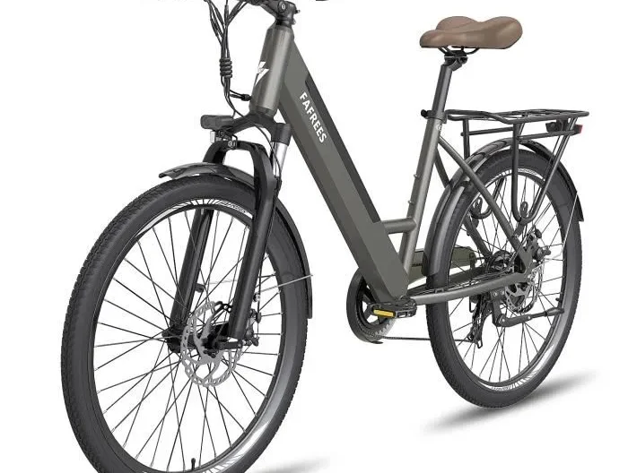 Vélo électrique pliable Fafrees F26 Pro 26 pouces Autonomie 65km Amortisseur avant Freins à disque Batterie 36V14,5Ah Gris