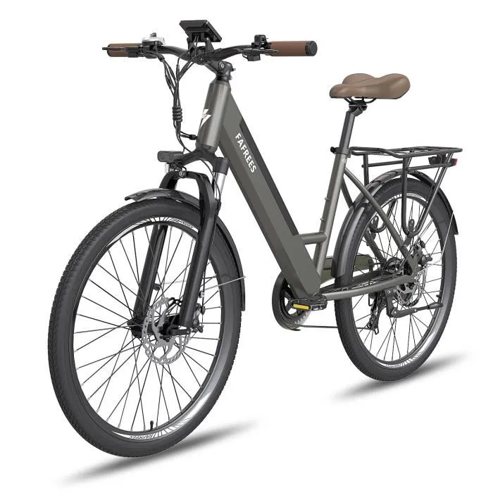Vélo électrique pliable Fafrees F26 Pro 26 pouces Autonomie 65km Amortisseur avant Freins à disque Batterie 36V14,5Ah Gris