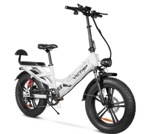 VICTRIP R5S vélo électrique, Moteur 250W, 25KM/H Vitesse Max, 70KM pure électrique, 100KM pédale - Blanc