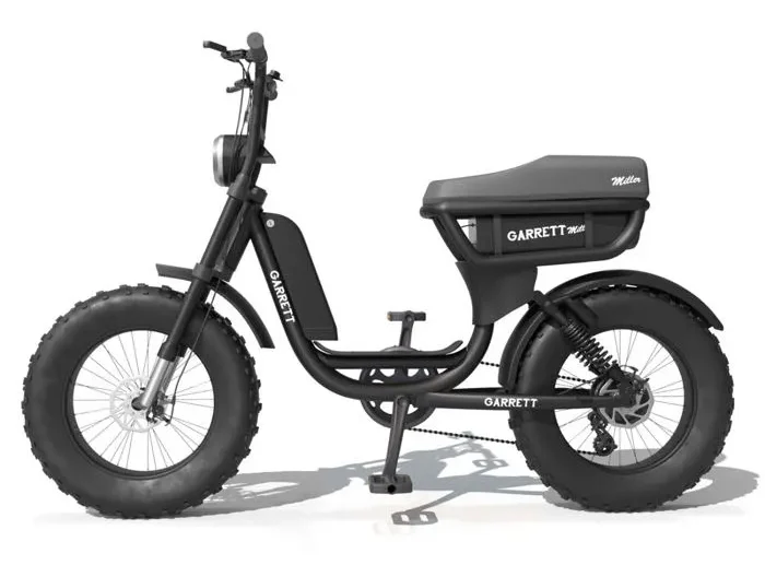 Vélo Électrique Biplace Cargo Garrett Miller City Noir Batterie Double / Route