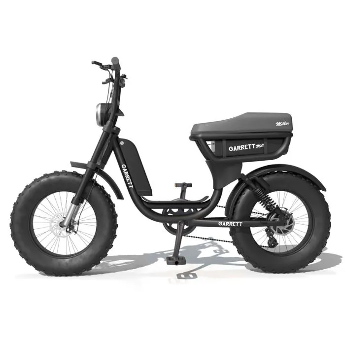 Vélo Électrique Biplace Cargo Garrett Miller City Noir Batterie Double / Route
