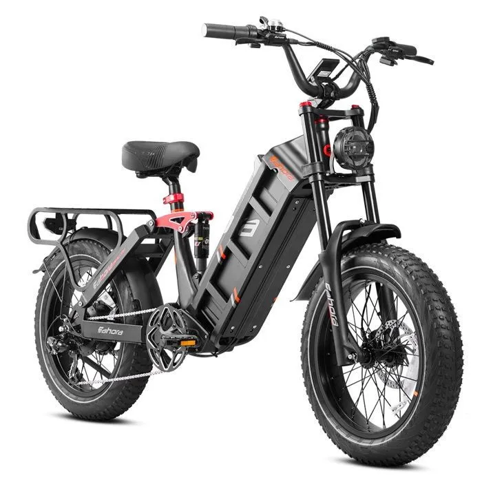 Vélo électrique EAHORA JULIET II, Noir, Moteur 1500W, Batterie 52V60AH, Suspension Complète
