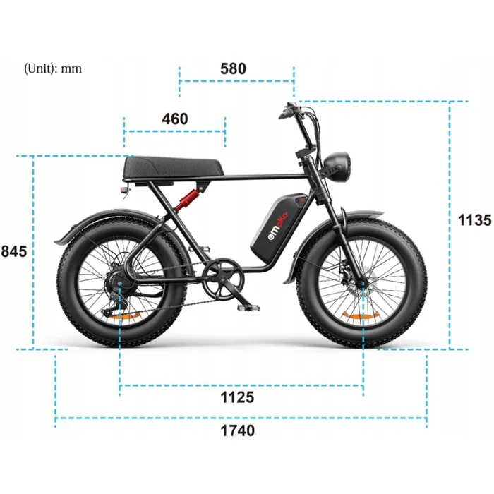 Vélo Électrique EMOKO C91 - Moteur 1000W -Vitesse maximale 50km/h Batterie Amovible 48V20Ah - 7 vitesse SHIMANO - Roue 20 VTT homme – Image 6