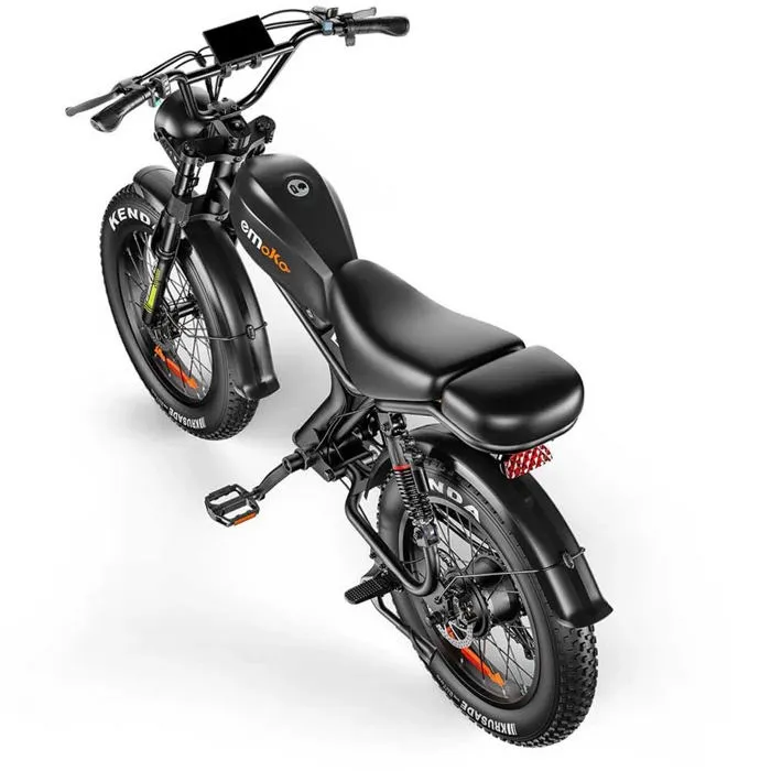 Vélo électrique Emoko C93, moteur 1000W, batterie 20AH, pneu 20''*4.0, 50KM/H, 7 vitesses, Noir – Image 3