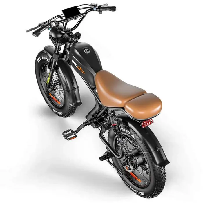 Vélo électrique Emoko C93, moteur 1000W, batterie 20AH, pneu 20''*4.0, 50KM/H, 7 vitesses, Marron – Image 3
