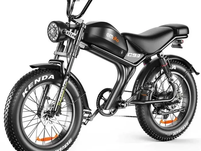 Vélo électrique Emoko C93, moteur 1000W, batterie 20AH, pneu 20''*4.0, 50KM/H, 7 vitesses, Noir