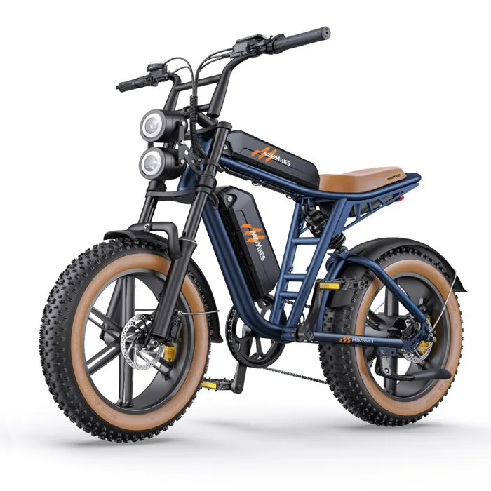 Vélo Électrique HillMiles MileZoom 1 - Moteur 750W Batterie 52V31.2AH Pneus De 20 Pouces Frein à Huile Hydraulique - Bleu