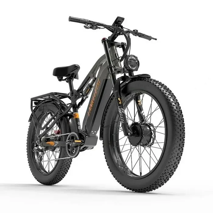 Vélo électrique LANKELEISI MG800 MAX Autonomie 120km Moteur 1000W Batterie 48V20Ah Amortisseur avant 26 pouces VTT Fat bike Gris – Image 2