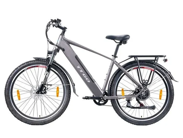 Vélo électrique TTGO M310, Gris, Moteur 500W, Batterie 48V15Ah, Vélo de Ville, 27.5 Pouces