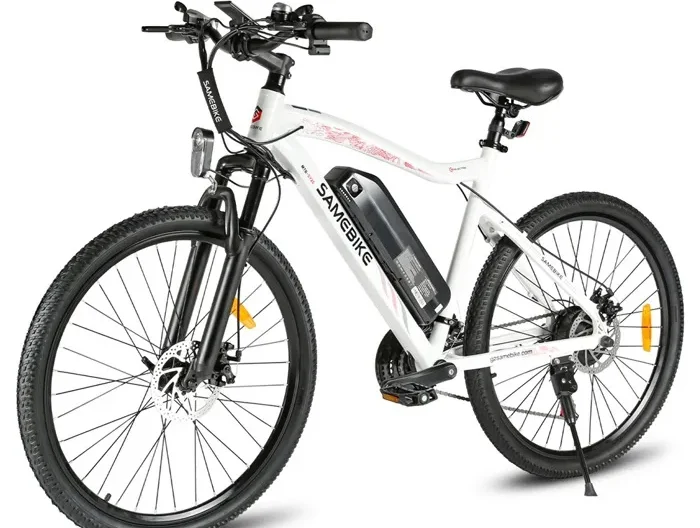 Vélos électriques SAMEBIKE, Blanc, Moteur 500W, Batterie au lithium 36V13AH, 25 km/h, Roue à rayons, Électrique