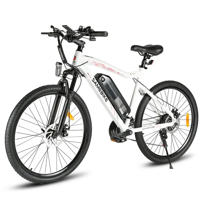 Vélos électriques SAMEBIKE, Blanc, Moteur 500W, Batterie au lithium 36V13AH, 25 km/h, Roue à rayons, Électrique