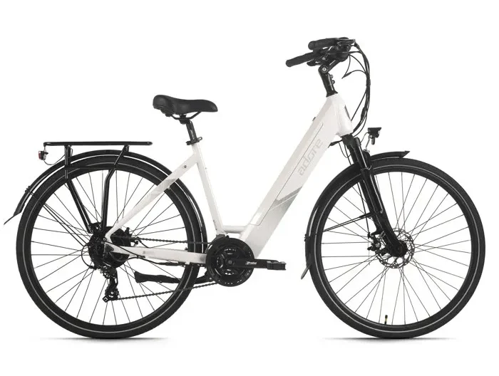ADORE VTC Electrique 28'' Aluminium ATR-180 Moteur 24 Vitesses Blanc