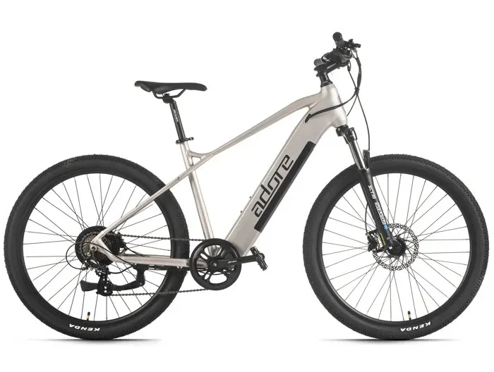 ADORE VTT Electrique 27,5" Aluminium GV-650 Moteur dans la roue arrière 50NM / 15Ah Brushed Silver mat 8 Vitesses