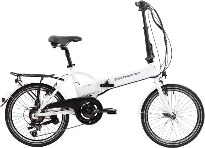 E-SKY 20″ E-Bike, vélo pliant pour adultes avec moteur 250W et 7 vitesses, batterie extractible 36V 7.8Ah, blanc