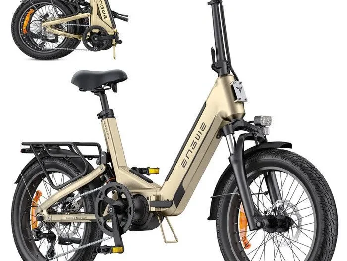 ENGWE L20 3.0 Pro - Vélo Électrique Pliable 20" - Batterie Amovible 48V15Ah - Autonomie 120km - Frein à disque hydraulique - Doré