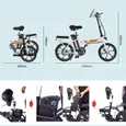 Vélo électrique Pliable EVERCROSS TECH Gros Pneus 16" EK5- Batterie amovible 36V Moteur 350W Freins Double Adulte - Blanc – Image 5