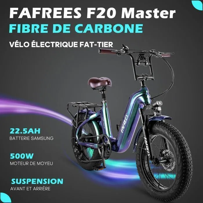 Vélo électrique 20“*4 Gros Pneus - FAFREES F20 Master Moteur 690W 48V/22.5Ah Samsung Batterie,Autonomie 160km,Shimano 7 vitesses – Image 2
