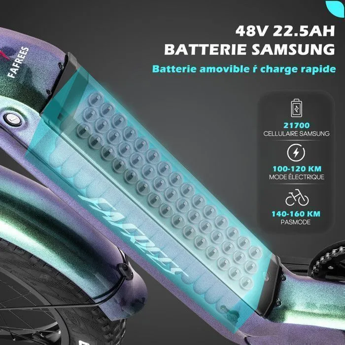 Vélo électrique 20“*4 Gros Pneus - FAFREES F20 Master Moteur 690W 48V/22.5Ah Samsung Batterie,Autonomie 160km,Shimano 7 vitesses – Image 4